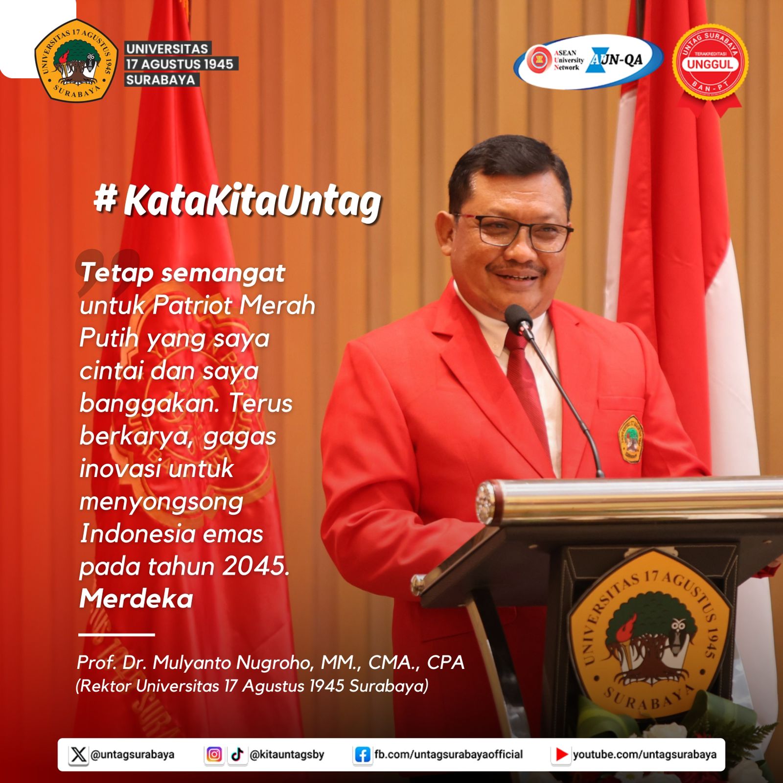 Pesan Rektor Untag Surabaya